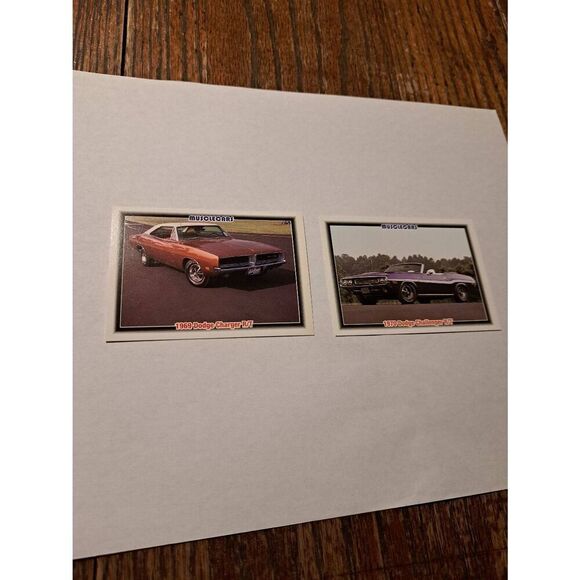Vintage 92 Collect A Card Musclecar Trading Cards Lot of 2 Dodge Mopar Car Cards - Picture 1 of 2